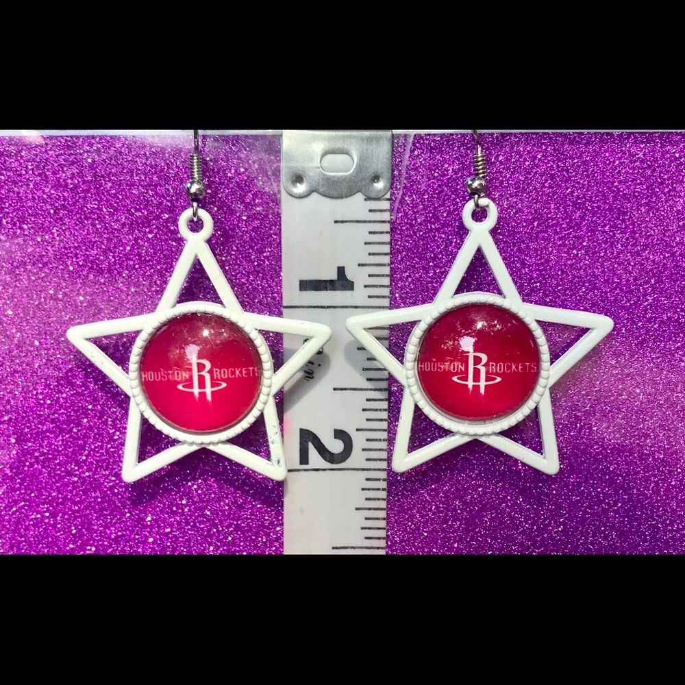 White Star Houston Rockets Earrings